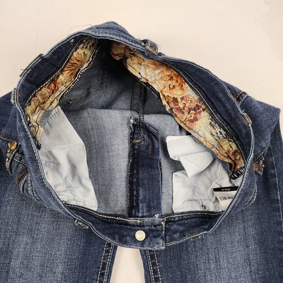 Grace in LA Jeans Womens 10 Blue Bling Flap Pockets Denim Straight Leg (32x32) - Picture 5 of 11